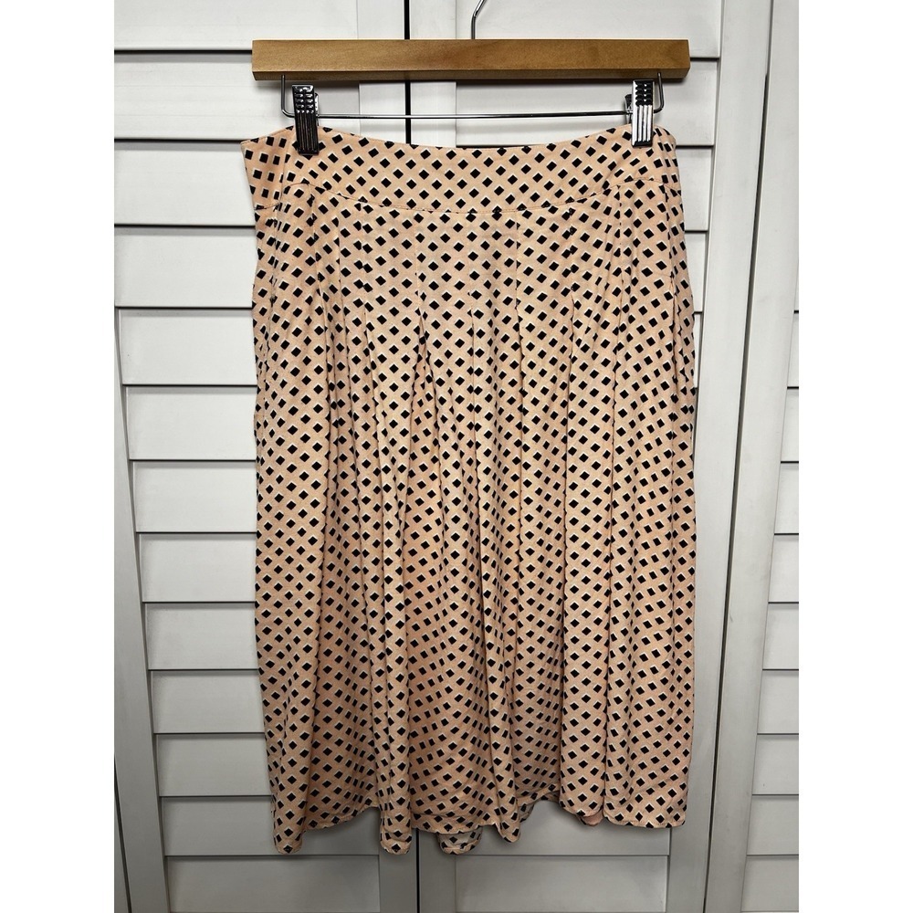 Talbots Geometric Print Pleated A-Line Flare Midi Skirt Women's Size 6